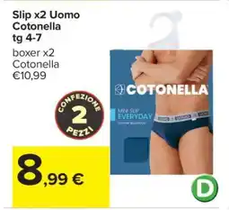 Carrefour Slip x2 Uomo Cotonella tg 4-7 offerta