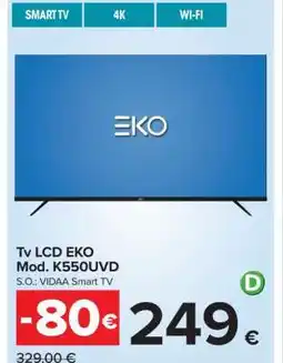 Carrefour Tv LCD EKO Mod. K550UVD offerta