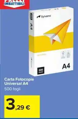 Carrefour Carta Fotocopie Universal A4 offerta