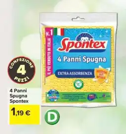 Carrefour 4 Panni Spugna Spontex offerta