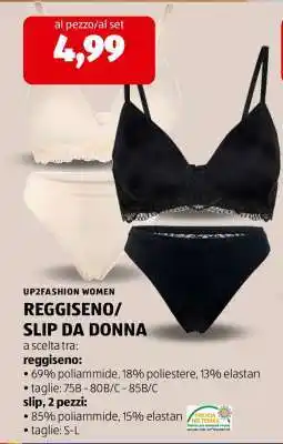 ALDI UP2FASHION WOMEN REGGISENO/SLIP DA DONNA offerta