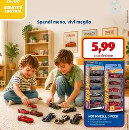 ALDI HOT WHEELS, 5 PEZZI offerta