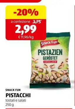ALDI SNACK FUN PISTACCHI offerta