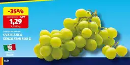 ALDI UVA BIANCA SENZA SEMI 500 G offerta