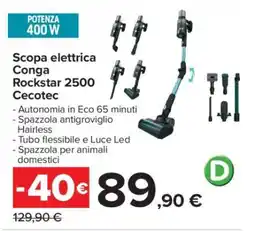 Carrefour Scopa elettrica Conga Rockstar 2500 Cecotec offerta
