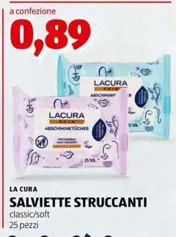ALDI LA CURA SALVIETTE STRUCCANTI offerta