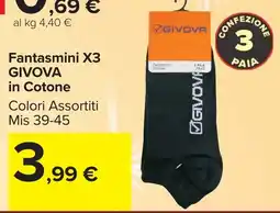 Carrefour Market Fantasmini X3 Givova in Cotone offerta