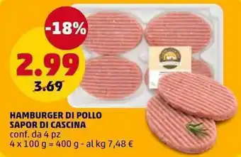 Hamburger di pollo Sapor di Cascina