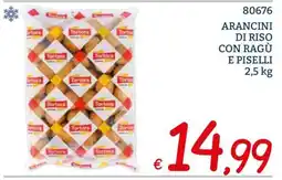Zona Arancini di riso con ragù e piselli Tortora offerta