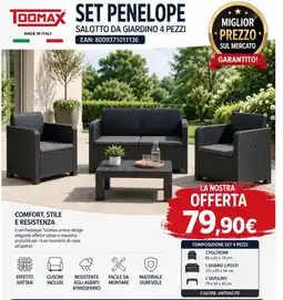 A Casa Mia Toomax penelope salotto da giardino offerta