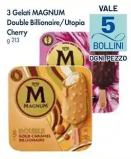 IperFamila 3 Gelati MAGNUM Double Billionaire/Utopia Cherry offerta