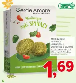 Todis Verde Amore Miniburger agli Spinaci offerta