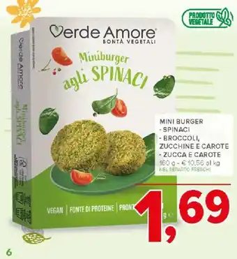 Todis Verde Amore Miniburger agli Spinaci offerta