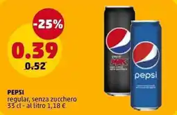 PENNY Pepsi regular, senza zucchero offerta
