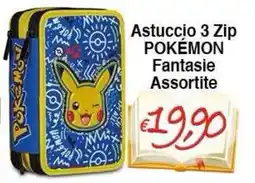 Bernava Astuccio 3 Zip POKÉMON Fantasie Assortite offerta