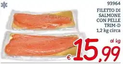 Zona Filetto di salmone con pelle Trim-D offerta