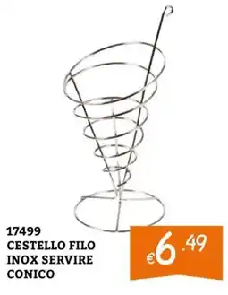 Zona Cestello filo inox servire conico offerta
