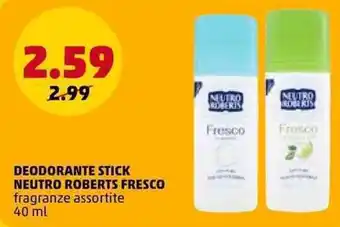 Deodorante stick Neutro Roberts fresco