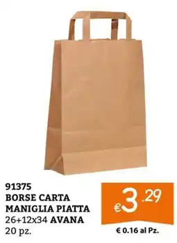 Zona Borse carta maniglia piatta offerta