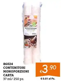 Zona Contenitori monoporzioni carta offerta