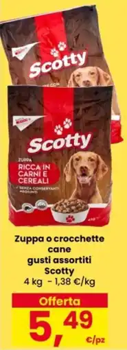Eurospar Zuppa o crocchette cane gusti assortiti Scotty offerta