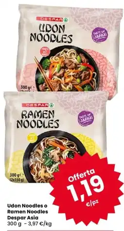 Despar Udon Noodles o Ramen Noodles Despar Asia offerta