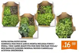 Zona Germogli mix pesce / mix carne / mix basilico / acetosa greenseria offerta