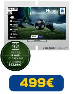 Euronics Haier MiniLED 55" offerta