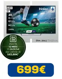 Euronics Televisione QLED Haier offerta