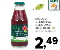 Todis Succo bio di melagrana, mela, uva e ribes nero offerta