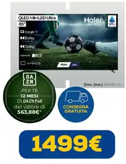 Euronics Haier QLED MiniLED Ultra 85" offerta