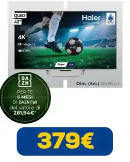 Euronics Televisione QLED Haier 43" offerta