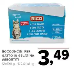 Todis Bocconcini per gatto in gelatina assortiti Rico offerta