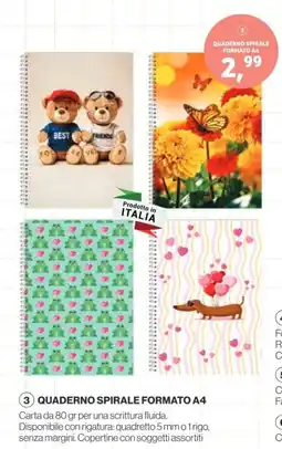 In'S Mercato Quaderno spirale formato A4 offerta