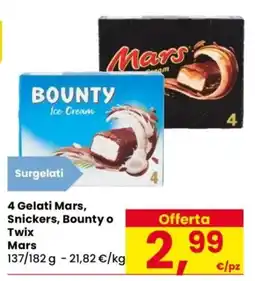 Despar Gelati Mars, Snickers, Bounty o Twix offerta