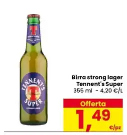 Despar Birra strong lager Tennent's Super offerta