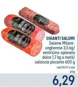 Talento Professional Store Chianti Salumi Salame Milano-ungherese/ ventricina-spianata dolce/ salsiccia piccante offerta