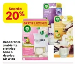 Eurospar Deodorante ambiente elettrico base o ricarica Air Wick offerta