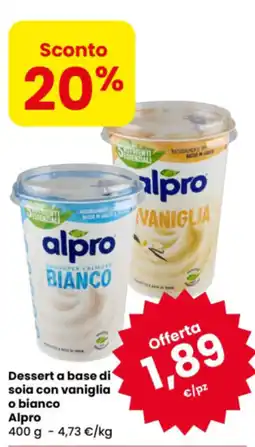 Eurospar Dessert a base di soia con vaniglia o bianco Alpro offerta