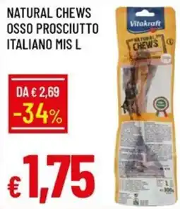 IperFamila Natural Chews Osso Prosciutto Italiano offerta