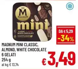 Famila Market Magnum mini classic, almond, white chocolate offerta