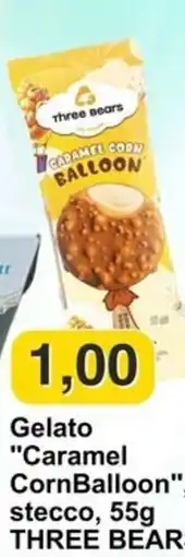 Mix Markt Gelato "Caramel CornBalloon" stecco THREE BEAR offerta