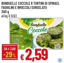IperFamila Bonduelle Coccole 8 tortini di spinaci, fagiolini e broccoli offerta