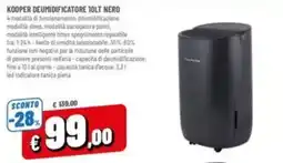 Famila Market Kooper deumidificatore 10lt nero offerta