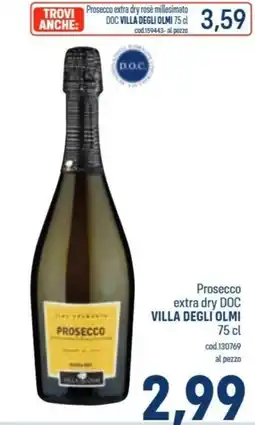 Talento Professional Store Prosecco extra dry DOC Villa degli Olmi offerta