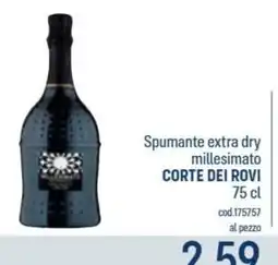 Talento Professional Store Spumante extra dry millesimato Corte dei Rovi offerta