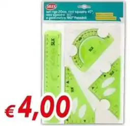 Galassia Set riga 20cm, mini squadre 45° e 60°, goniometro 180° offerta