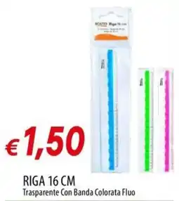 Galassia Riga 16 cm Trasparente Con Banda Colorata Fluo offerta