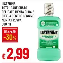 IperFamila Listerine Total Care Gusto Delicato Menta Pura offerta