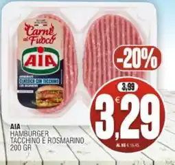 Vicino a te supermercati AIA Hamburger Tacchino e Rosmarino offerta